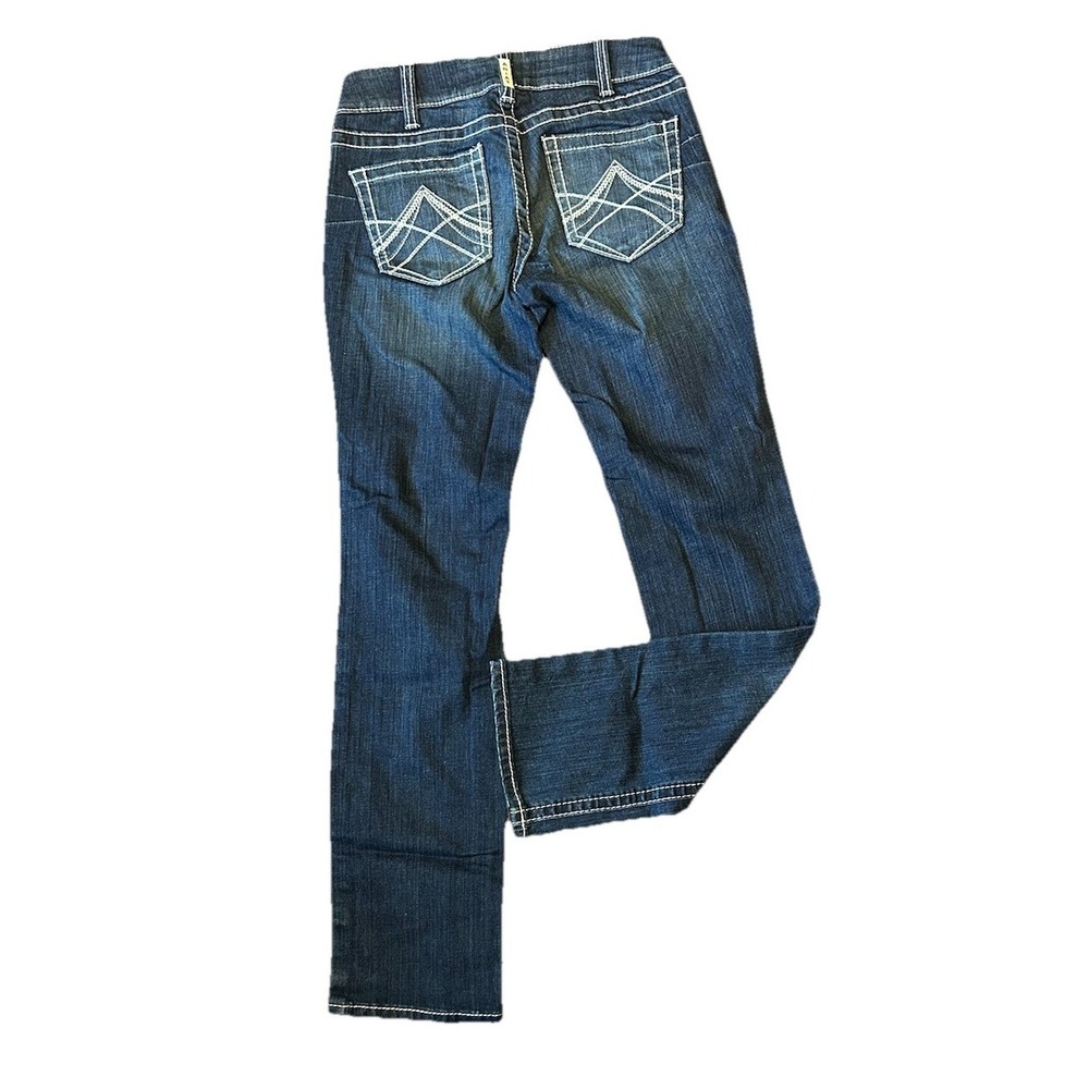 Ariat Real Denim Jeans Mid Rise Straight Icon Jeans Womens 28R Ocean Blue Stitch